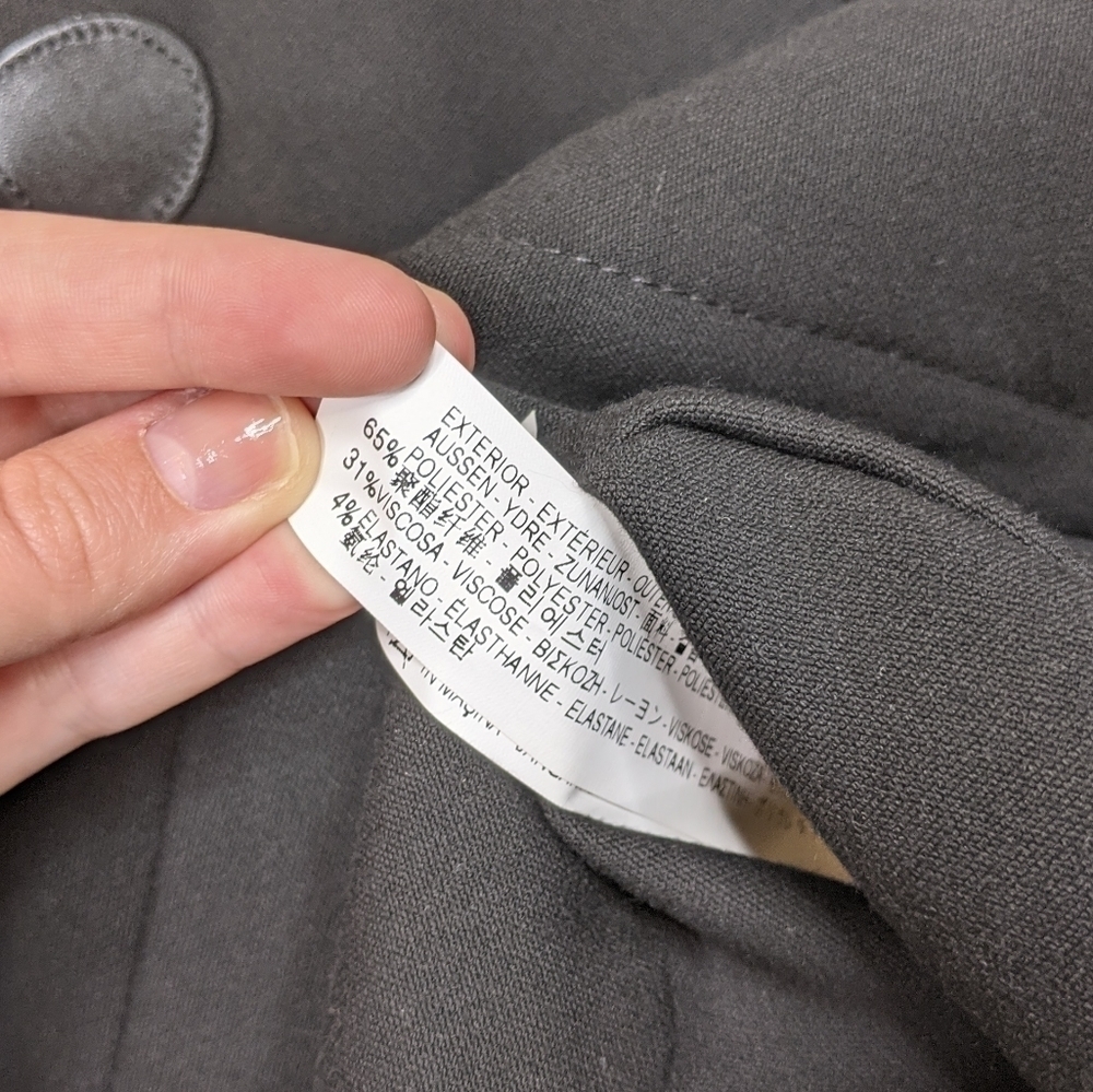 Zara Duffle Horn Toggle Black Pea Coat Jacket - Size XS - Picture 8 of 10